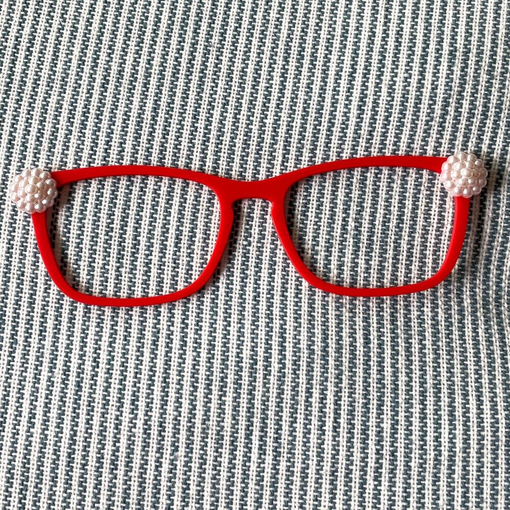 Red Pearl 3D Printed Eyewear Casper Topper-Red Topper Pair Eyewear Casper Frame